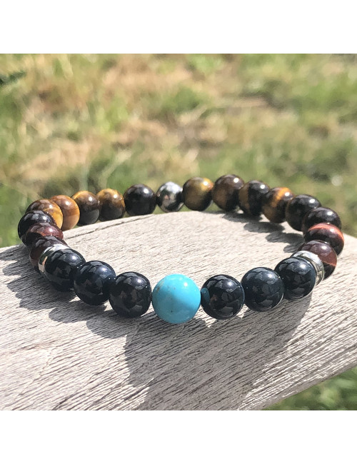 Pierres de 3 "OEILS" et turquoise