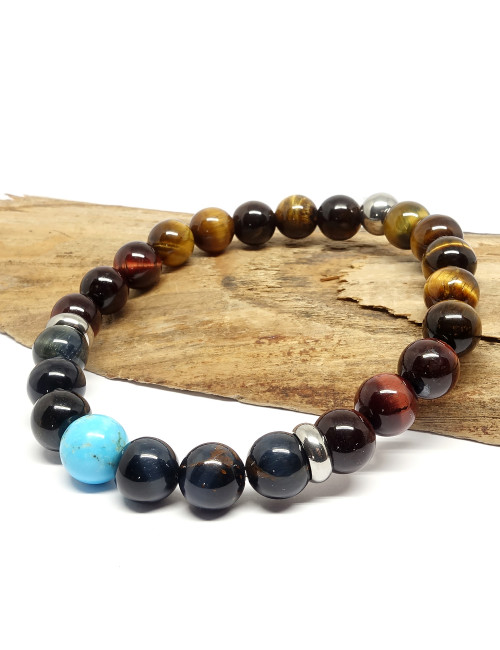 Pierres de 3 "OEILS" et turquoise