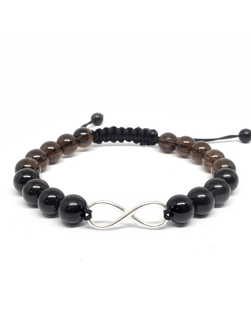 Quartz fumé et tourmaline noire