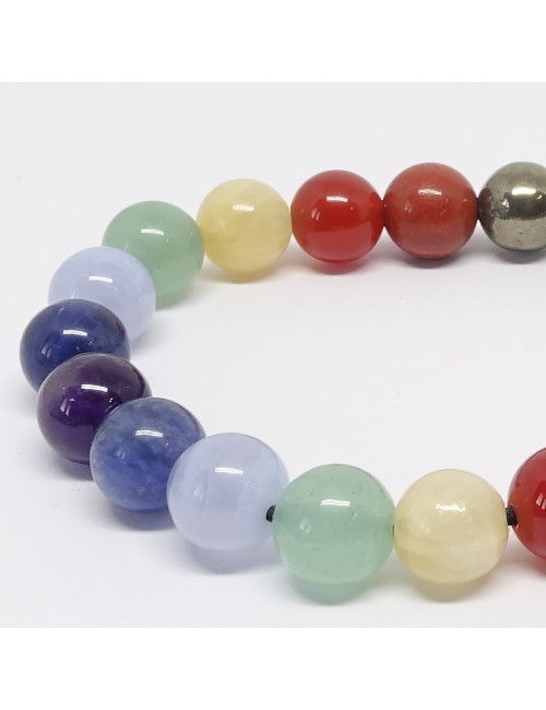 Pyrite et pierres des 7 chakras