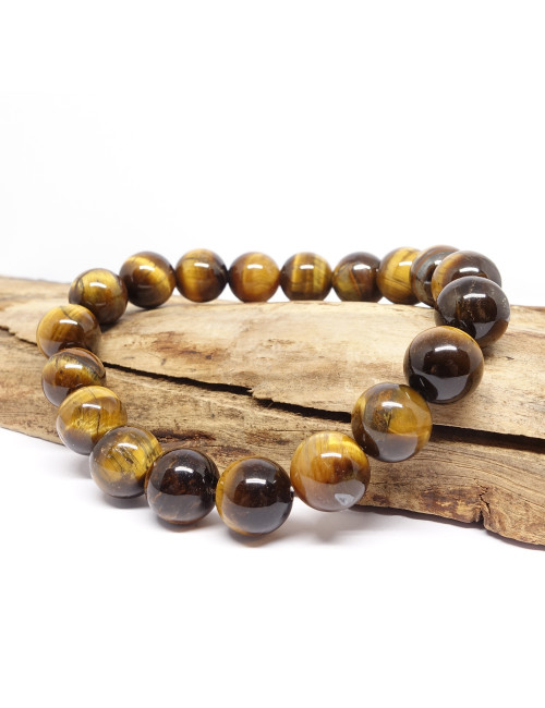 Oeil de tigre, Bracelet extensible perles de  8 mm