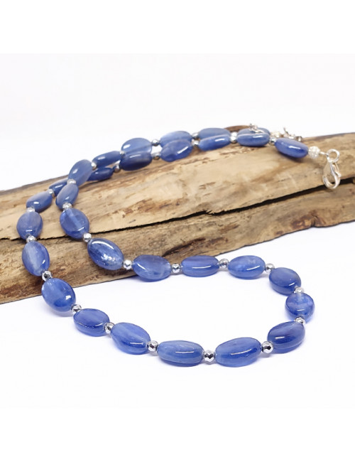 Cyanite et hématite facettée