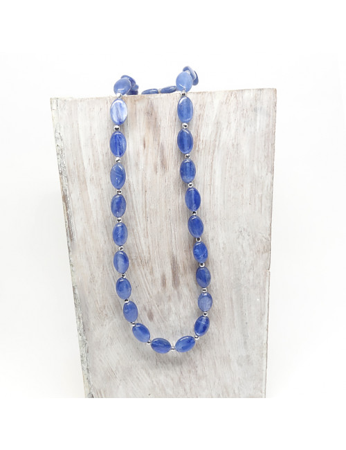 Cyanite et hématite facettée