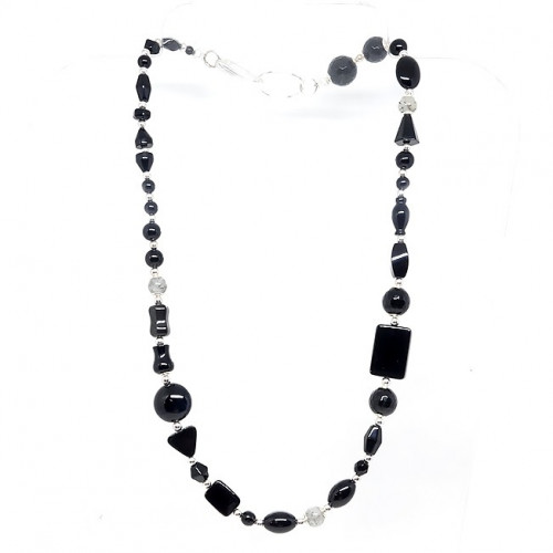 Collier Quartz tourmaline et onyx