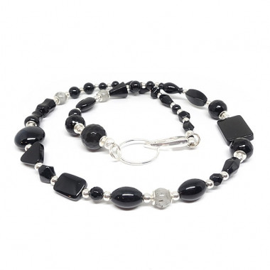 Collier Quartz tourmaline et onyx