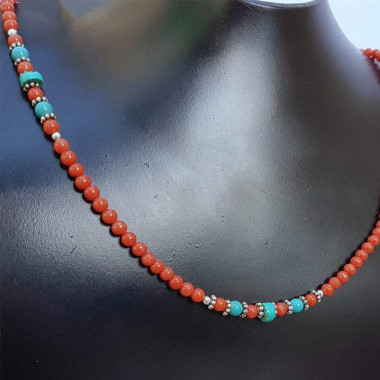copy of Collier turquoise et corail