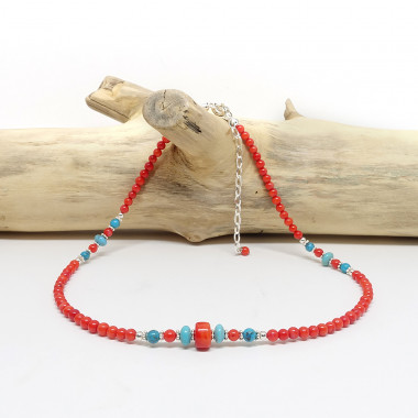 copy of Collier turquoise et corail