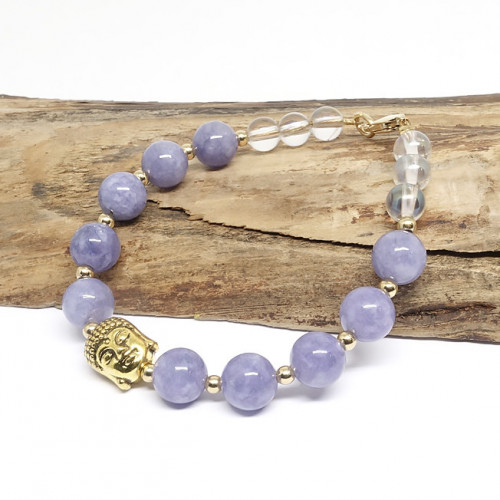 Calcite bleue et cristal de roche