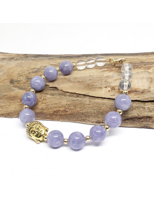 Calcite bleue et cristal de roche