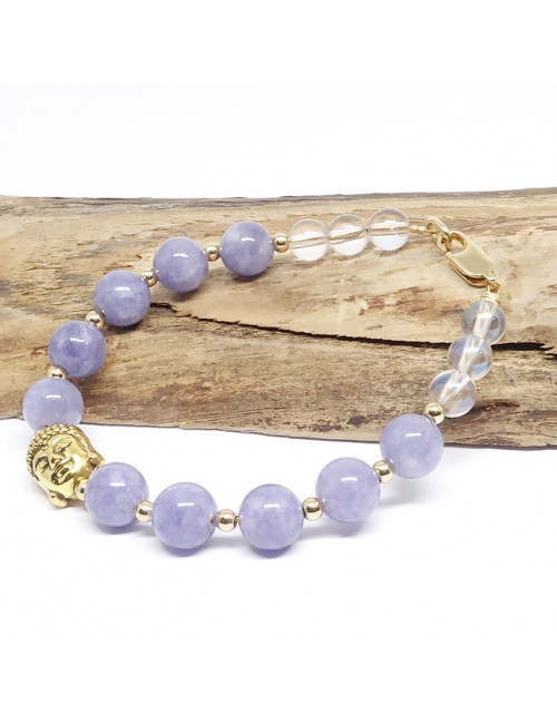 Calcite bleue et cristal de roche