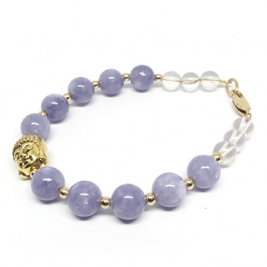 Calcite bleue et cristal de roche