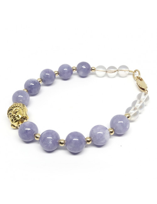 Calcite bleue et cristal de roche