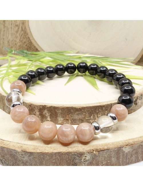 Bracelet homme en PIERRE de citrine et pyrite