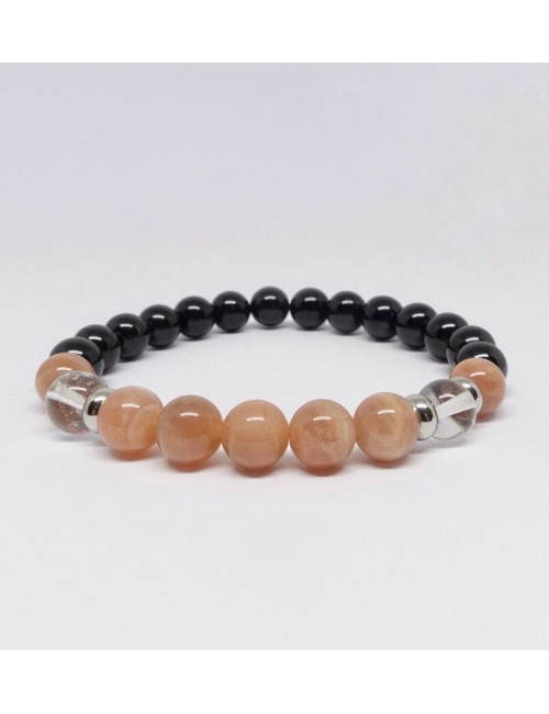 Bracelet homme en PIERRE de citrine et pyrite