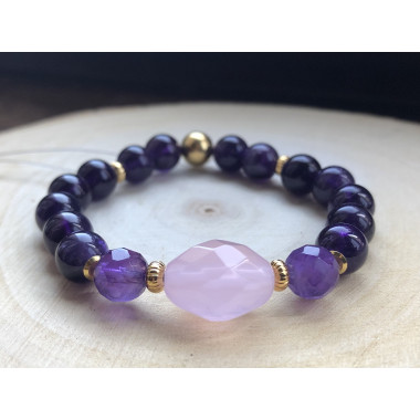 copy of Améthyste et labradorite, bracelet élastique
