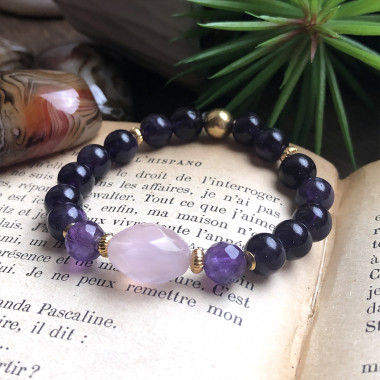 copy of Améthyste et labradorite, bracelet élastique