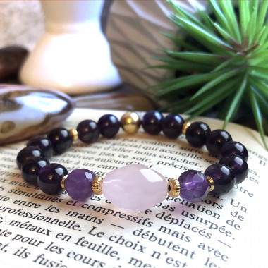 copy of Améthyste et labradorite, bracelet élastique