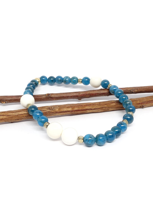 Apatite, agate blanche et hématite