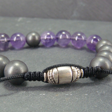 Bracelet homme oeil de tigre et hématite