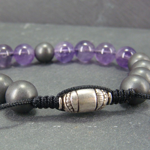 Bracelet homme oeil de tigre et hématite