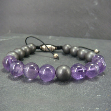 Bracelet homme oeil de tigre et hématite