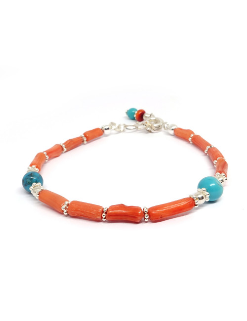 Corail et turquoise