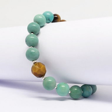 Bracelet turquoise et labradorite facettée