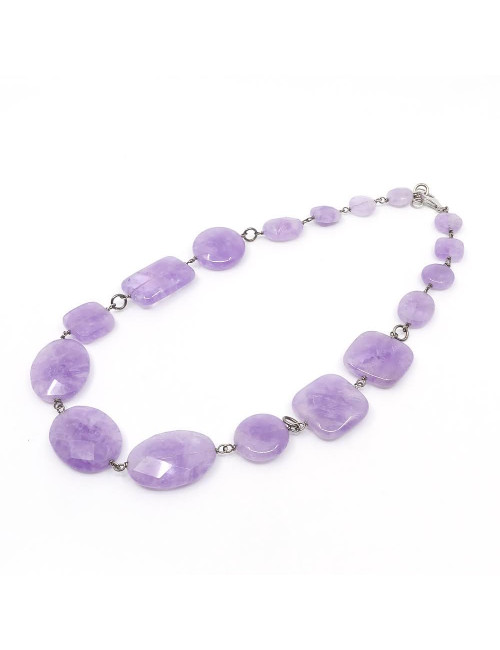 Luxueuse améthyste lavande montée en collier