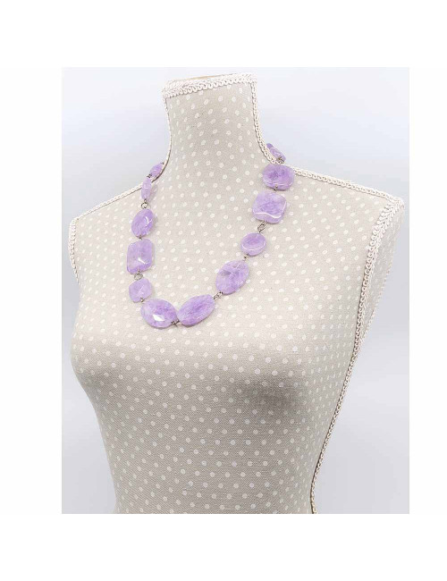 Luxueuse améthyste lavande montée en collier