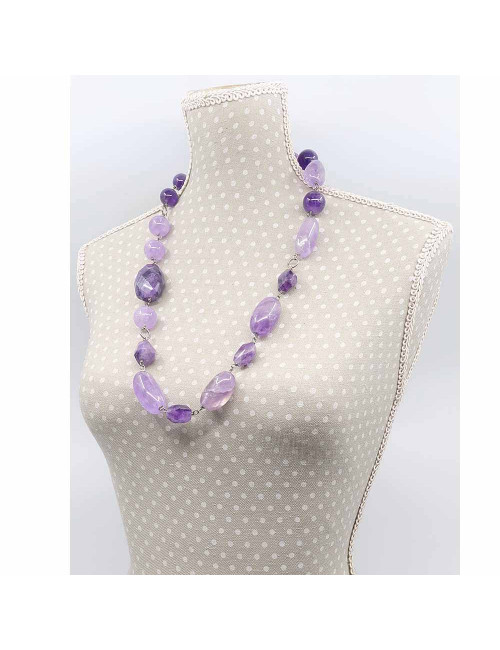 Collier de luxe en pierre améthyste