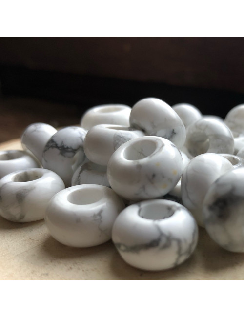 Perle large trou en howlite