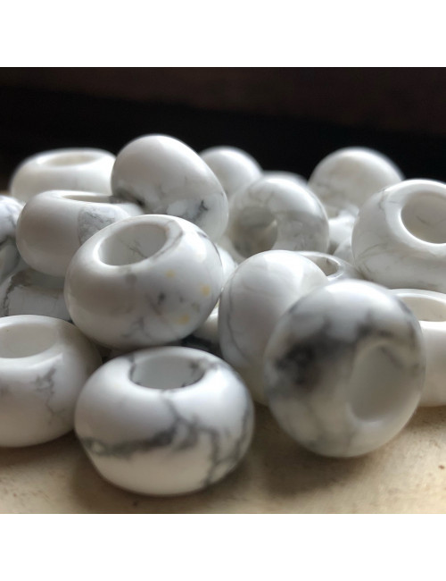 Perle large trou en howlite
