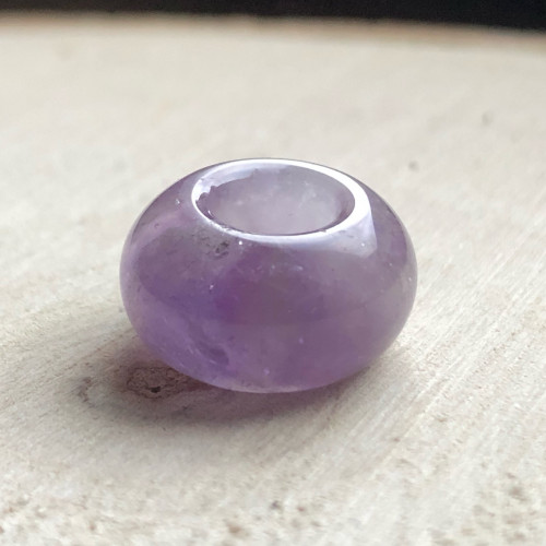 Perle améthyste facettée large trou 3 mm