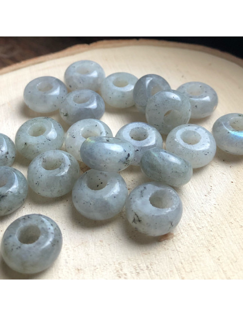 Perle en pierre naturelle de labradorite large trou