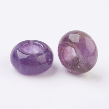 Perle améthyste facettée large trou 3 mm