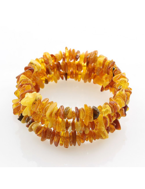 Bracelet en ambre de la Baltique sur fil memory