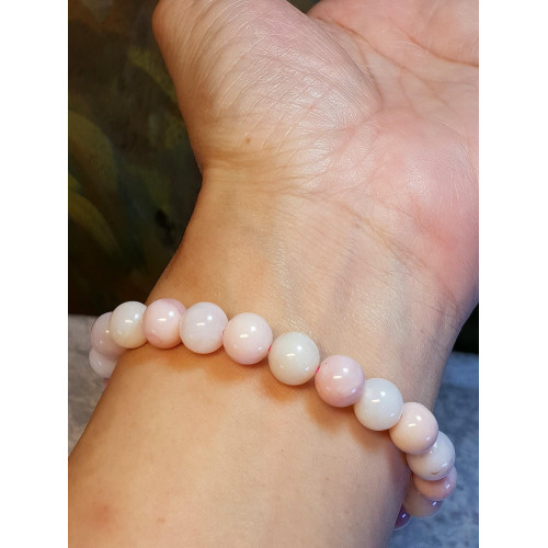 Bracelet en Pierre Opale rose des Andes