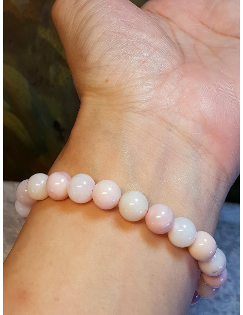 Bracelet en Pierre Opale rose des Andes