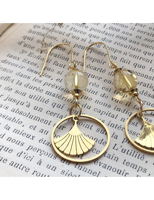 Boucles d’oreilles en PIERRE de citrine sur Gold filled 14K