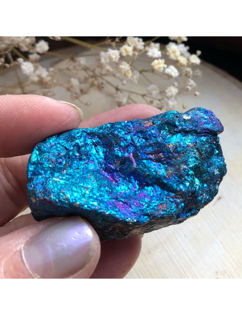 Minéral brut de chalcopyrite aux reflets exceptionnels