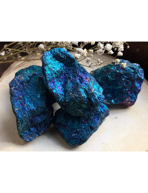 Minéral brut de chalcopyrite aux reflets exceptionnels