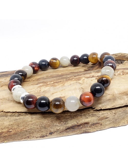 Pierres des 3 oeils et labradorite, Bracelet extensible