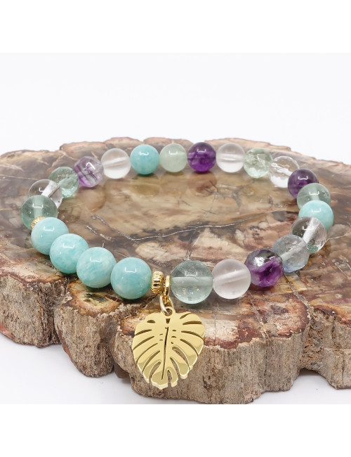 BRACELET CLARTÉ en pierre amazonite, fluorite et cristal de roche. Garder un esprit clair et réactif.
