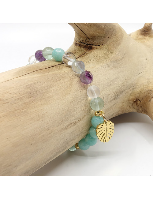 BRACELET CLARTÉ en pierre amazonite, fluorite et cristal de roche. Garder un esprit clair et réactif.