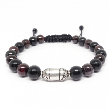 copy of Grenat et obsidienne, Bracelet homme