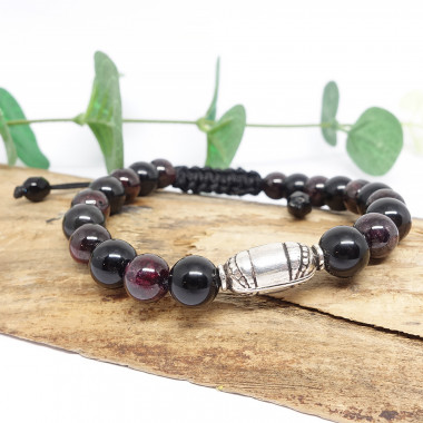 copy of Grenat et obsidienne, Bracelet homme