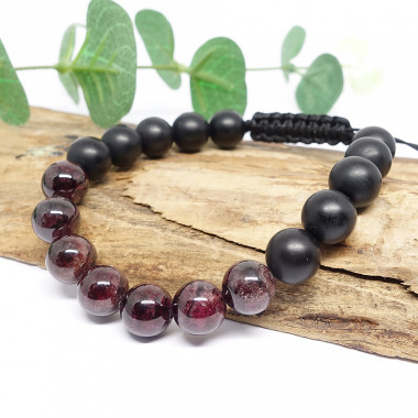 copy of Grenat et obsidienne, Bracelet homme