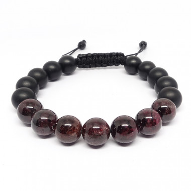 copy of Grenat et obsidienne, Bracelet homme