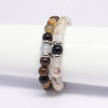 copy of Aigue-marine et onyx, bracelet homme