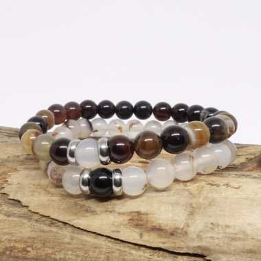 copy of Aigue-marine et onyx, bracelet homme